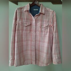 Outerknown Blanket Shirt Pink Plaid Button Up Flannel Outdoor Nature Womens XS/S